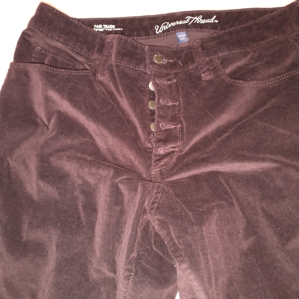 Universal thread corduroy pants in burgundy